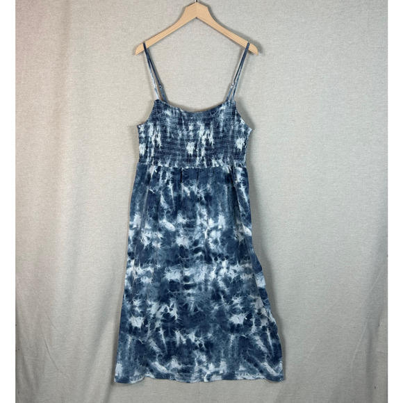 Old Navy Womens Smocked Midi Dress Size XL Tie Dye Boho Hippie Country Summer - Picture 1 of 8